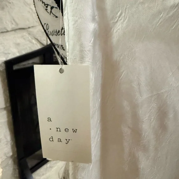 New A New Day Cream Satin Skirt with Black Lace Accent - Picture 3 of 3